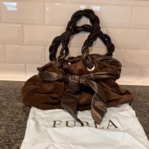 Furla midsize brown color shoulder bag.